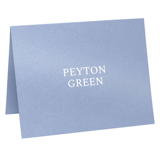 Tailored Name Folded Shimmer Note Cards